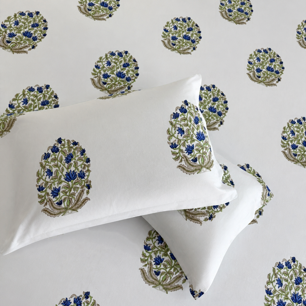 Neel Kamal Block Print Cotton Bedsheet
