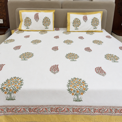 Amrit Bagh Hand Block Cotton Bedsheet