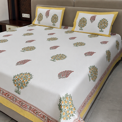 Amrit Bagh Hand Block Cotton Bedsheet