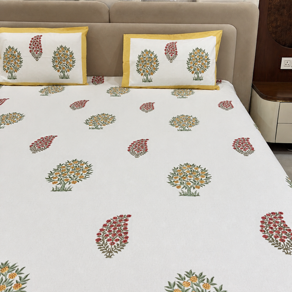 Amrit Bagh Hand Block Cotton Bedsheet