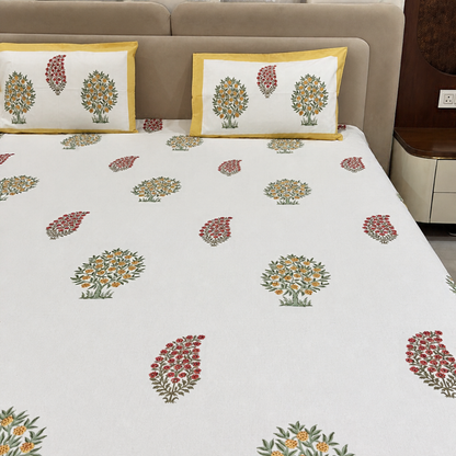 Amrit Bagh Hand Block Cotton Bedsheet
