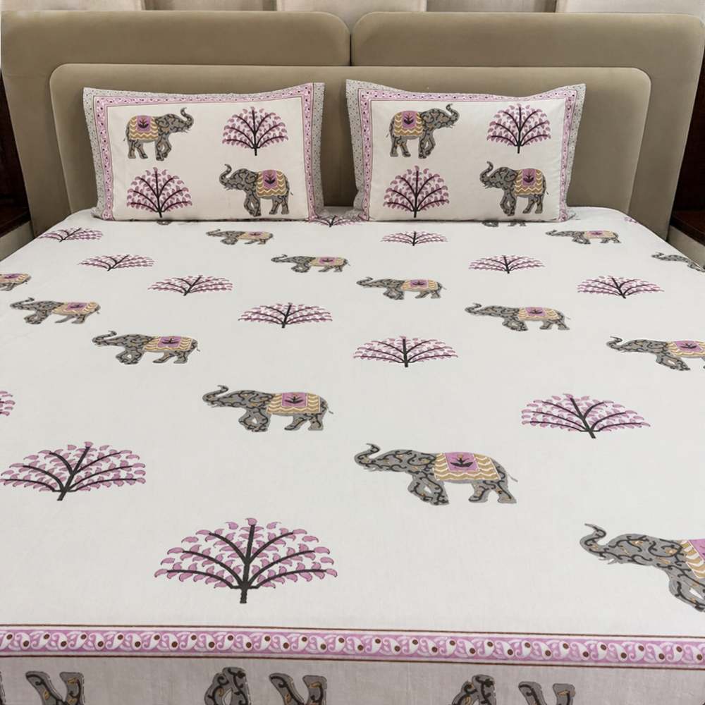 Gajraj Heritage Block Print Cotton Bedsheet