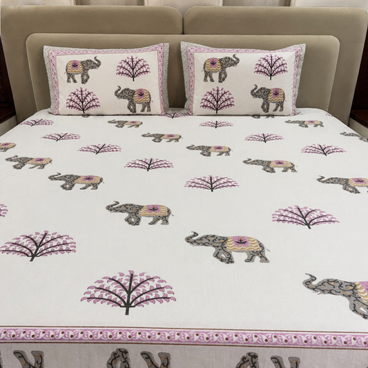 Gajraj Heritage Block Print Cotton Bedsheet
