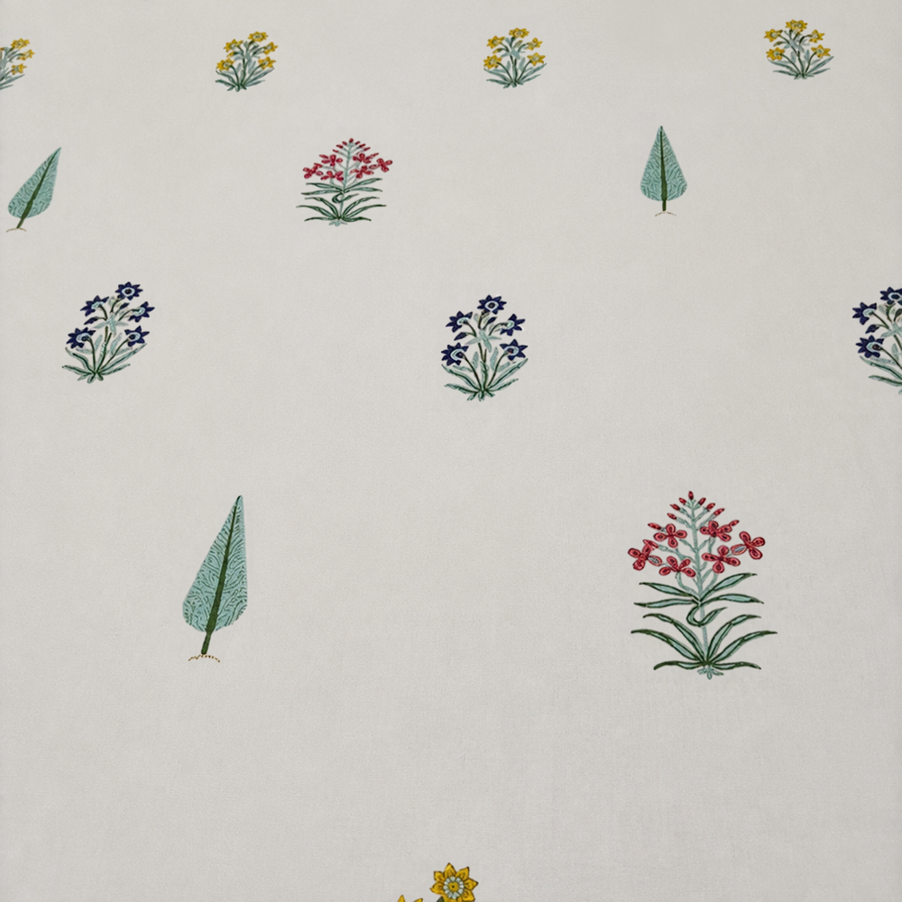 Kashmiri Garden Hand Block Cotton Bedsheet