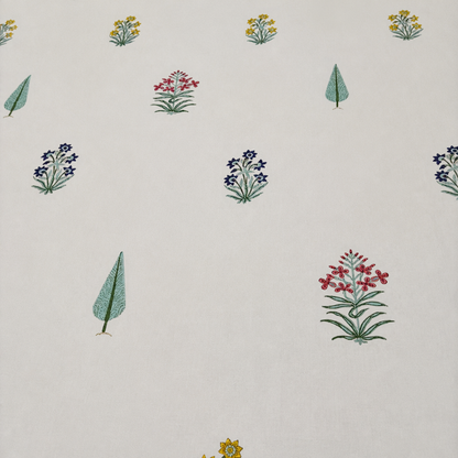Kashmiri Garden Hand Block Cotton Bedsheet