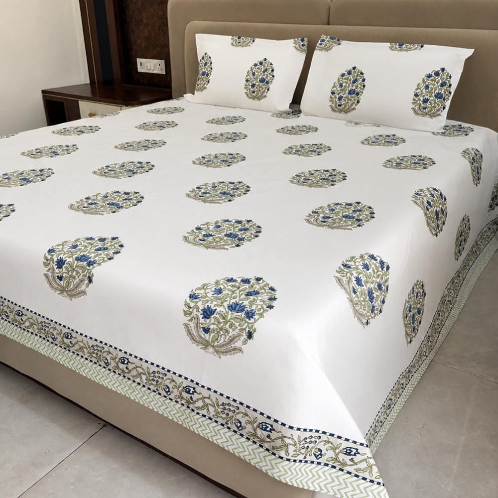 Neel Kamal Block Print Cotton Bedsheet