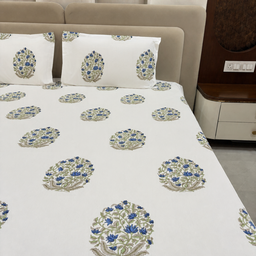 Neel Kamal Block Print Cotton Bedsheet