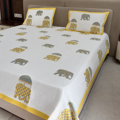 Royal Amer Sawari Hand Block Cotton Bedsheet