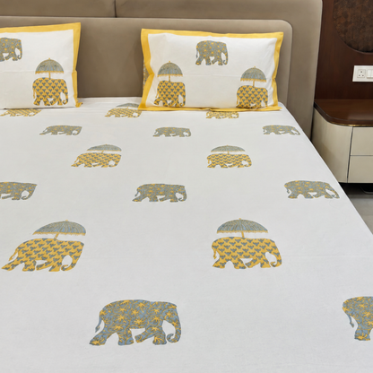 Royal Amer Sawari Hand Block Cotton Bedsheet