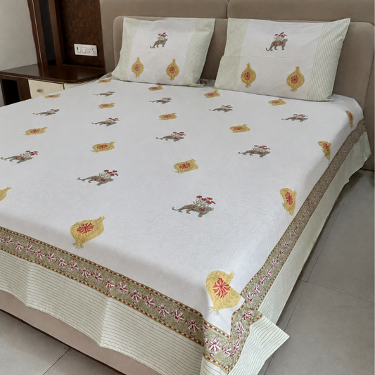 Royal Bagh hand block printed cotton bedsheet