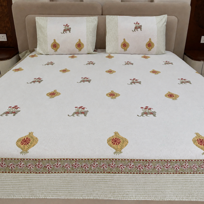 Royal Bagh hand block printed cotton bedsheet