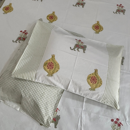 Royal Bagh hand block printed cotton bedsheet